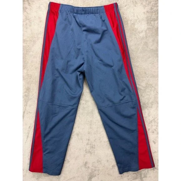 VTG 2004 Adidas Men's Track Pants‎ XL Blue Red Colorblock 100% Polyester RARE - Picture 8 of 9